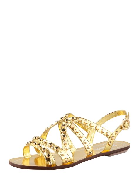 prada gold studded sandals